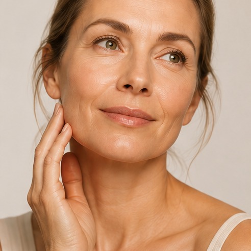 Healthy, firm-looking skin